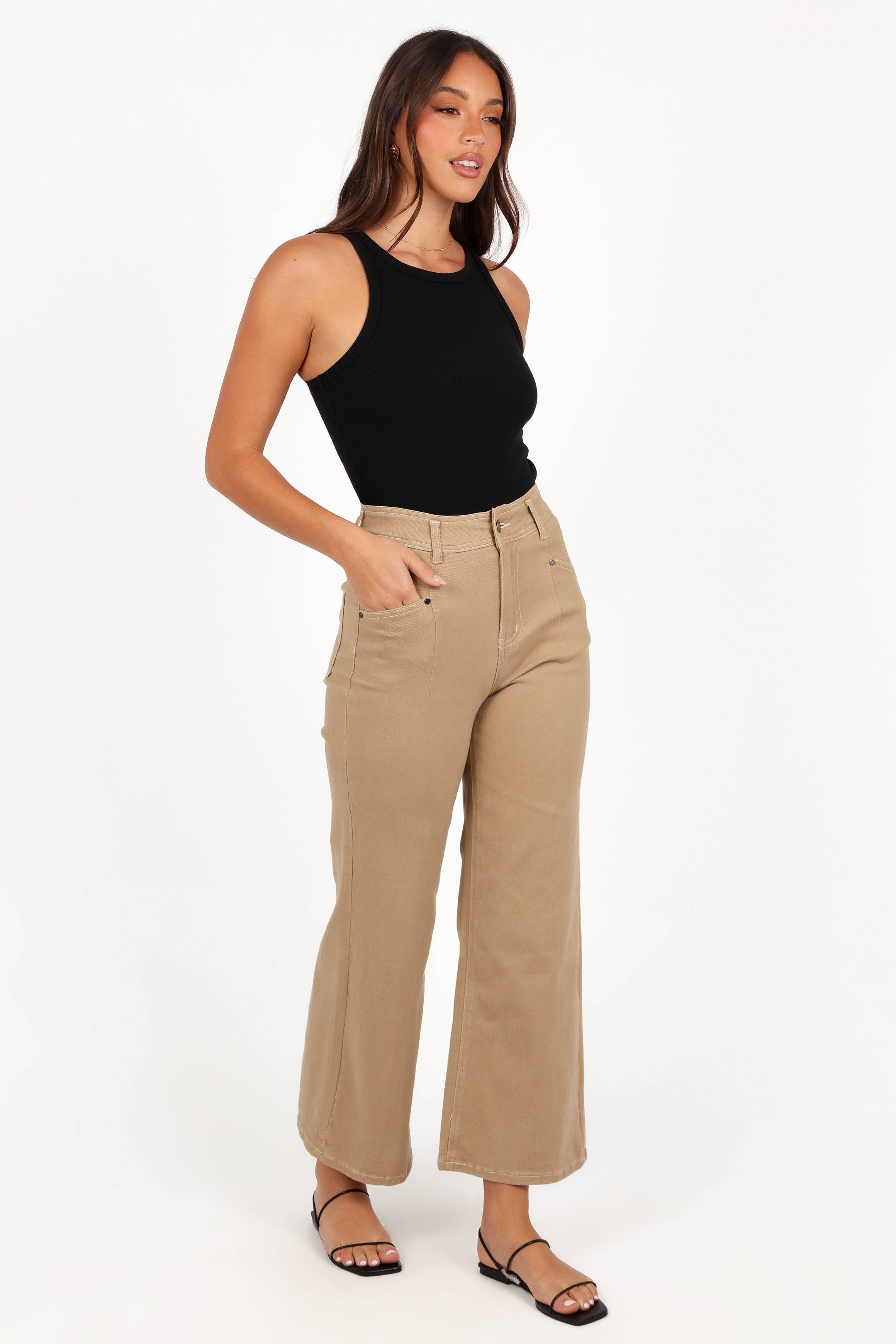 Petal and Pup USA BOTTOMS Parson Wide Leg Pant - Taupe (Hold for Rack)