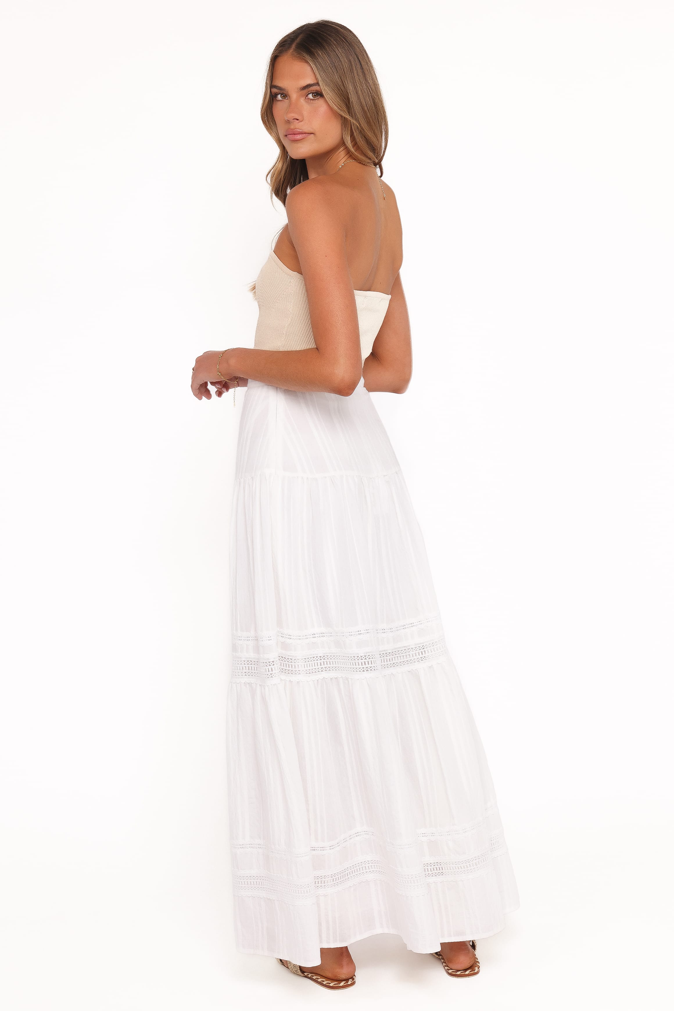 Petal and Pup USA BOTTOMS Peony Maxi Skirt - White