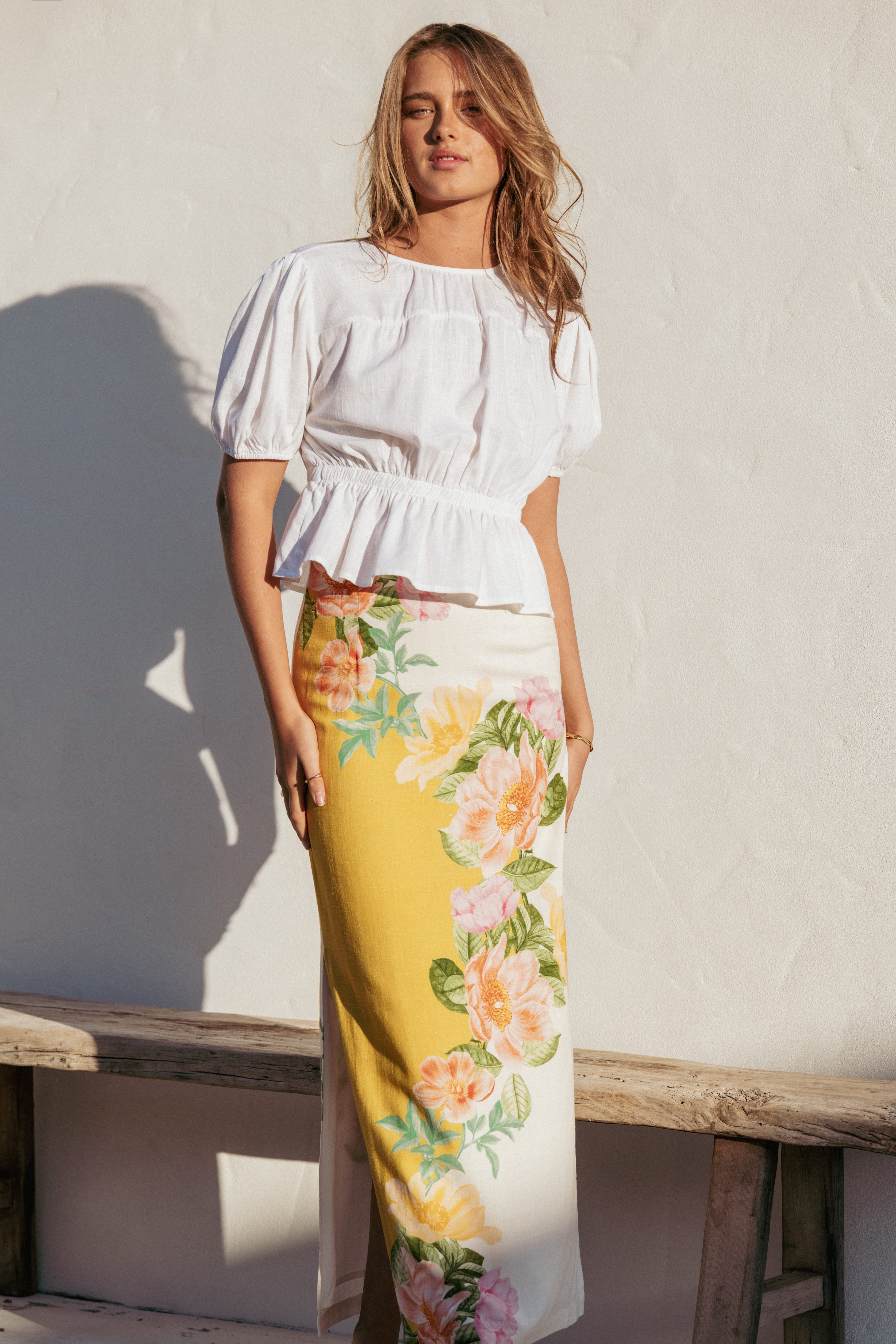 Peta Maxi Skirt - Yellow Poppy | Petal & Pup USA