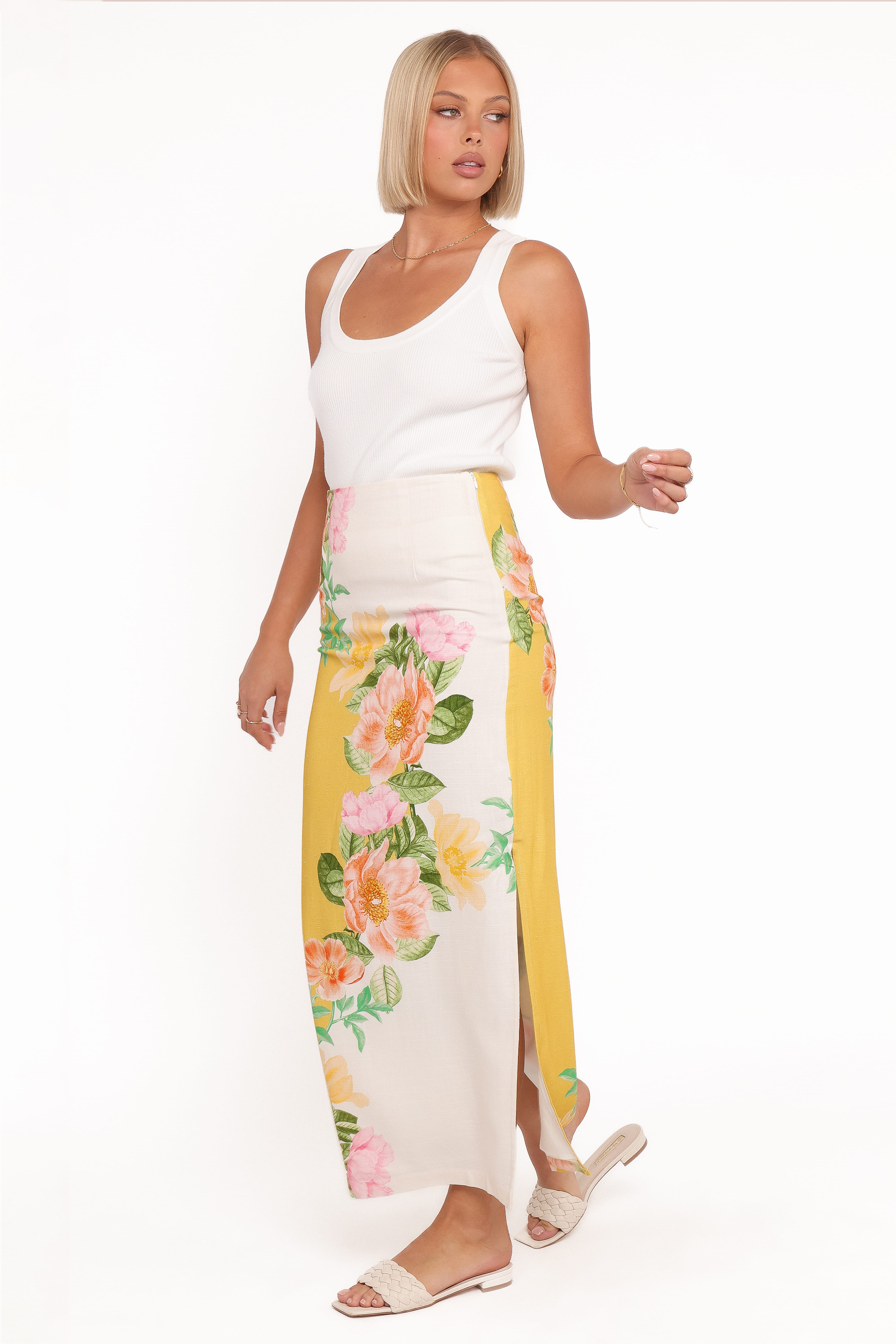 Peta Maxi Skirt - Yellow Poppy | Petal & Pup USA