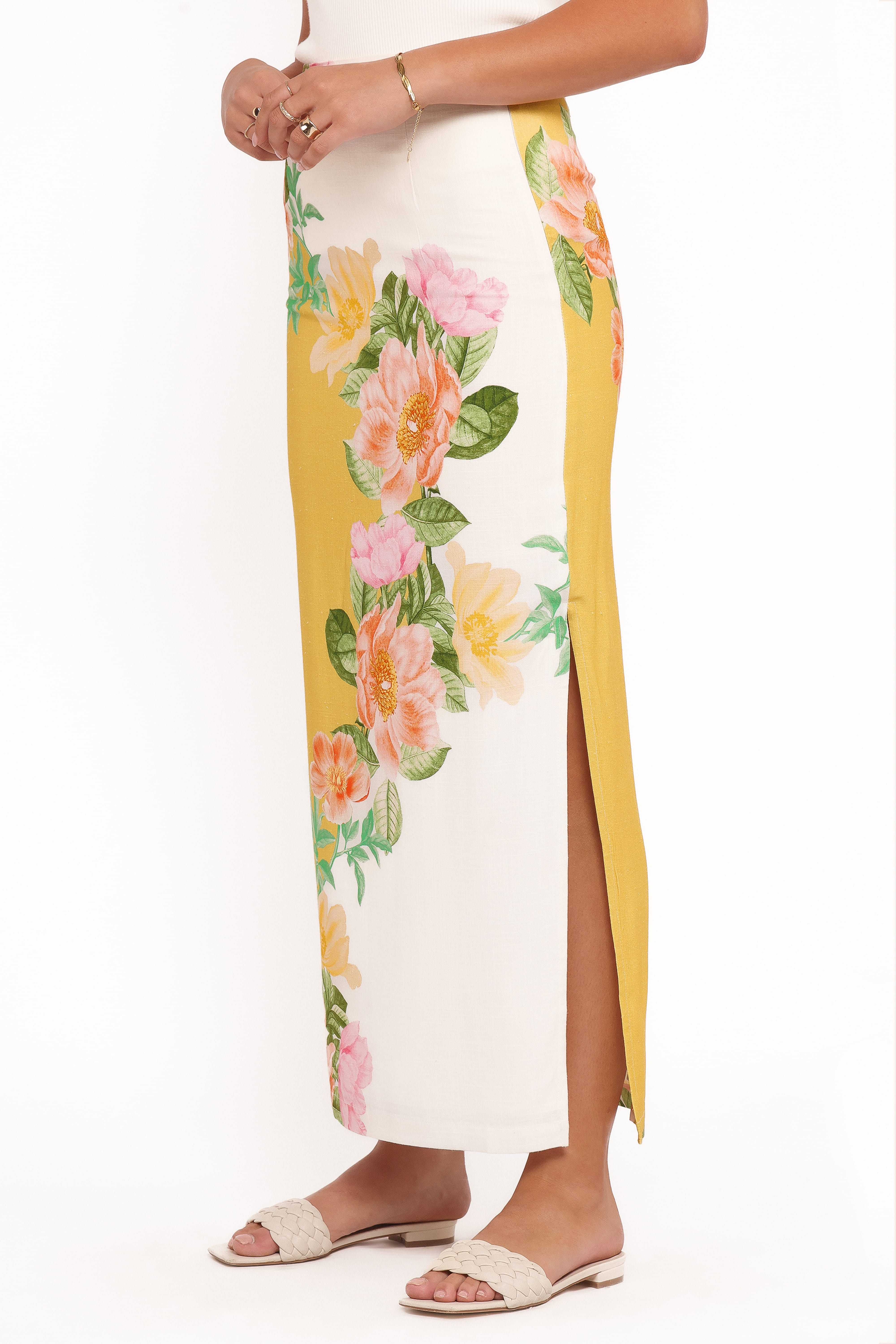 Peta Maxi Skirt - Yellow Poppy | Petal & Pup USA