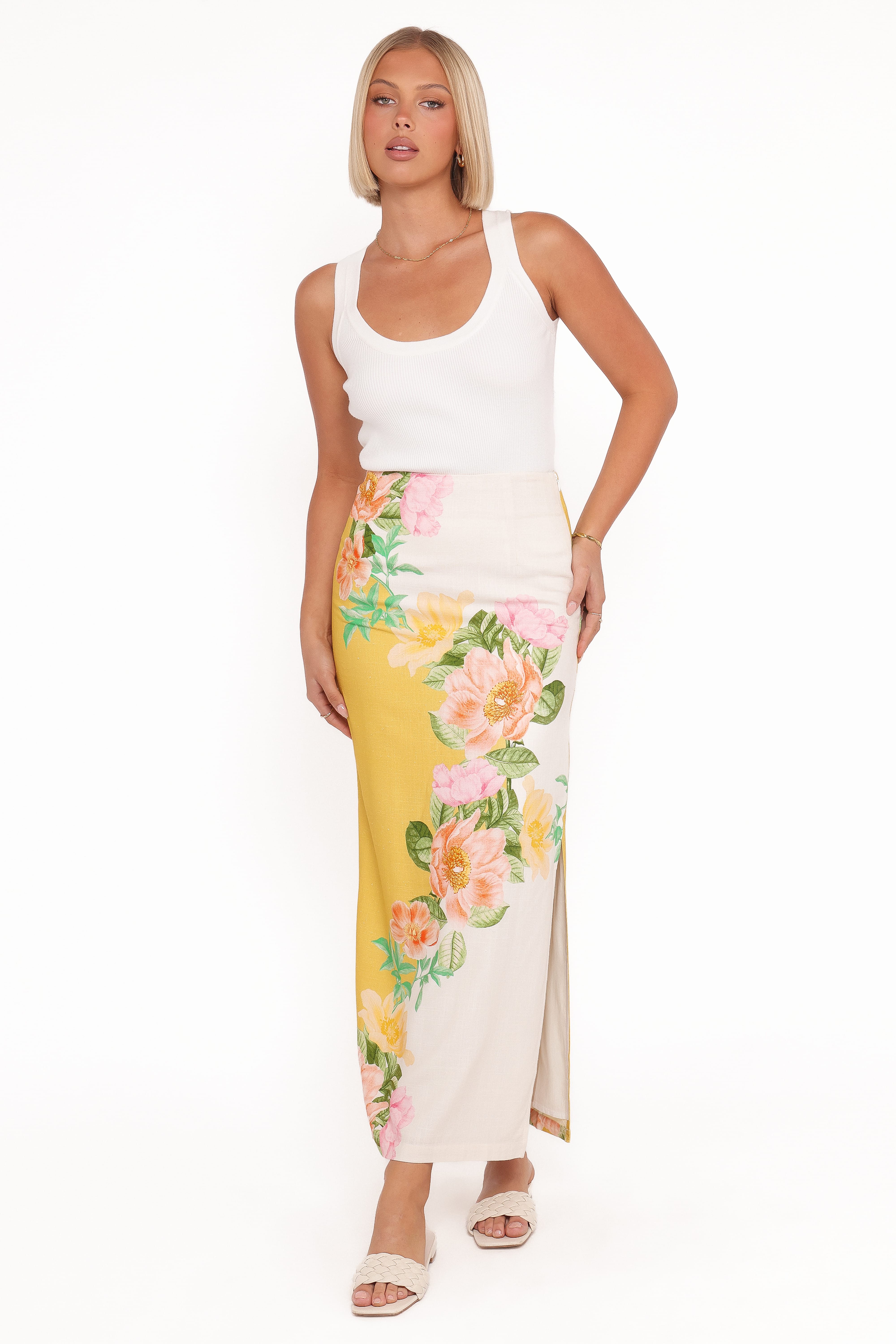 Peta Maxi Skirt - Yellow Poppy | Petal & Pup USA