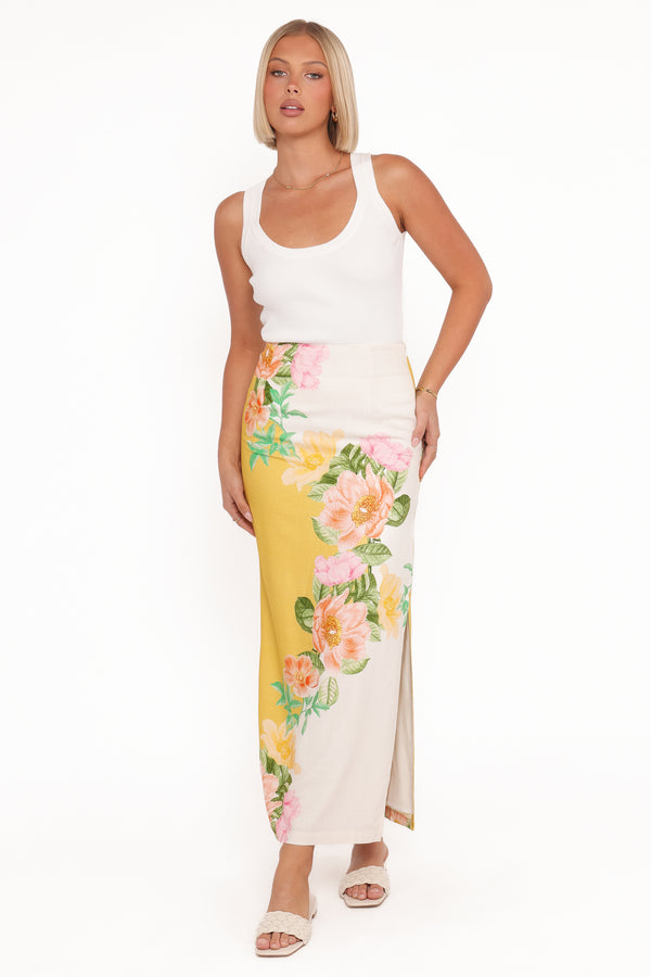 Petal and Pup USA BOTTOMS Peta Maxi Skirt - Yellow Poppy