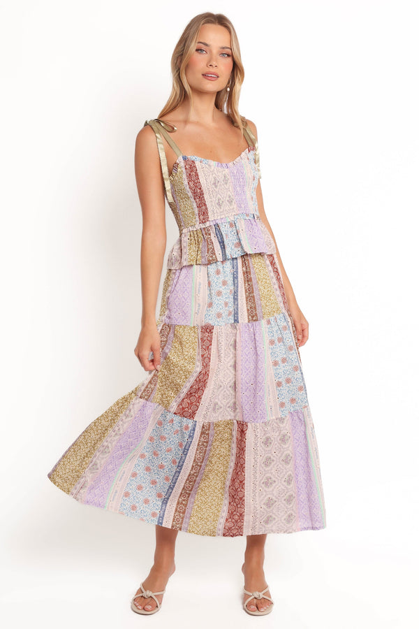 Petal and Pup USA BOTTOMS Petai Patchwork Maxi Skirt - Botanic Multi