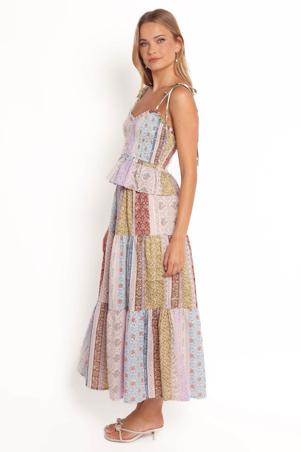 Petal and Pup USA BOTTOMS Petai Patchwork Maxi Skirt - Botanic Multi
