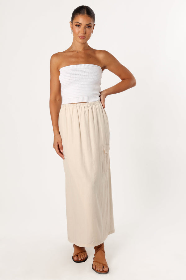 Petal and Pup USA BOTTOMS Picilo Long Midi Skirt - Stone