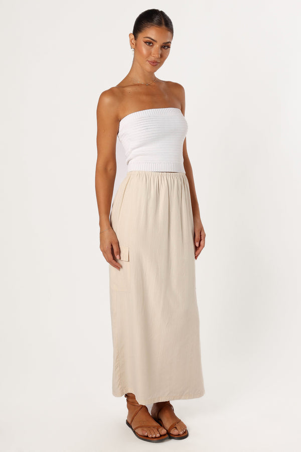 Petal and Pup USA BOTTOMS Picilo Long Midi Skirt - Stone