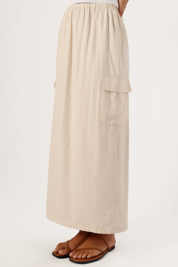 Petal and Pup USA BOTTOMS Picilo Long Midi Skirt - Stone