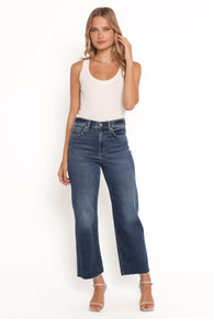Petal and Pup USA BOTTOMS Pleaser Wide Leg Crop Jean - Uptown