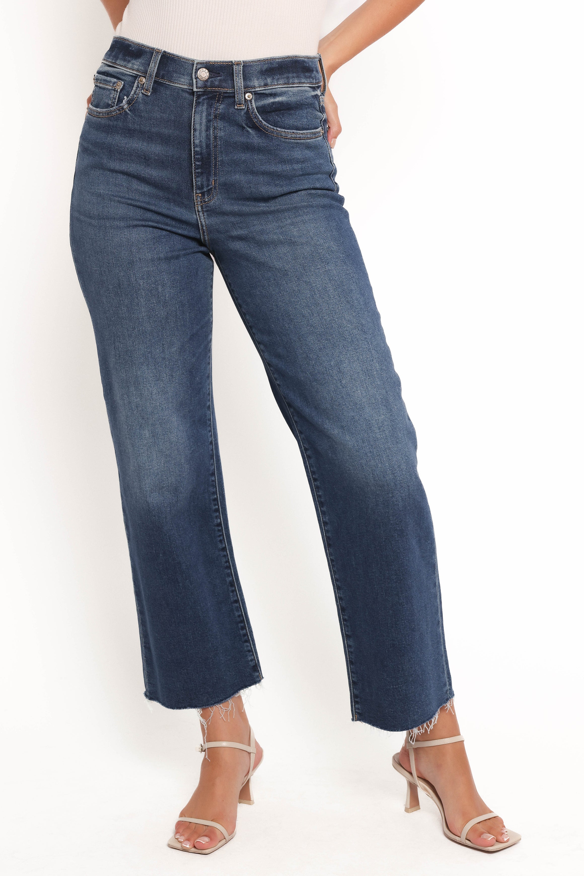 Petal and Pup USA BOTTOMS Pleaser Wide Leg Crop Jean - Uptown