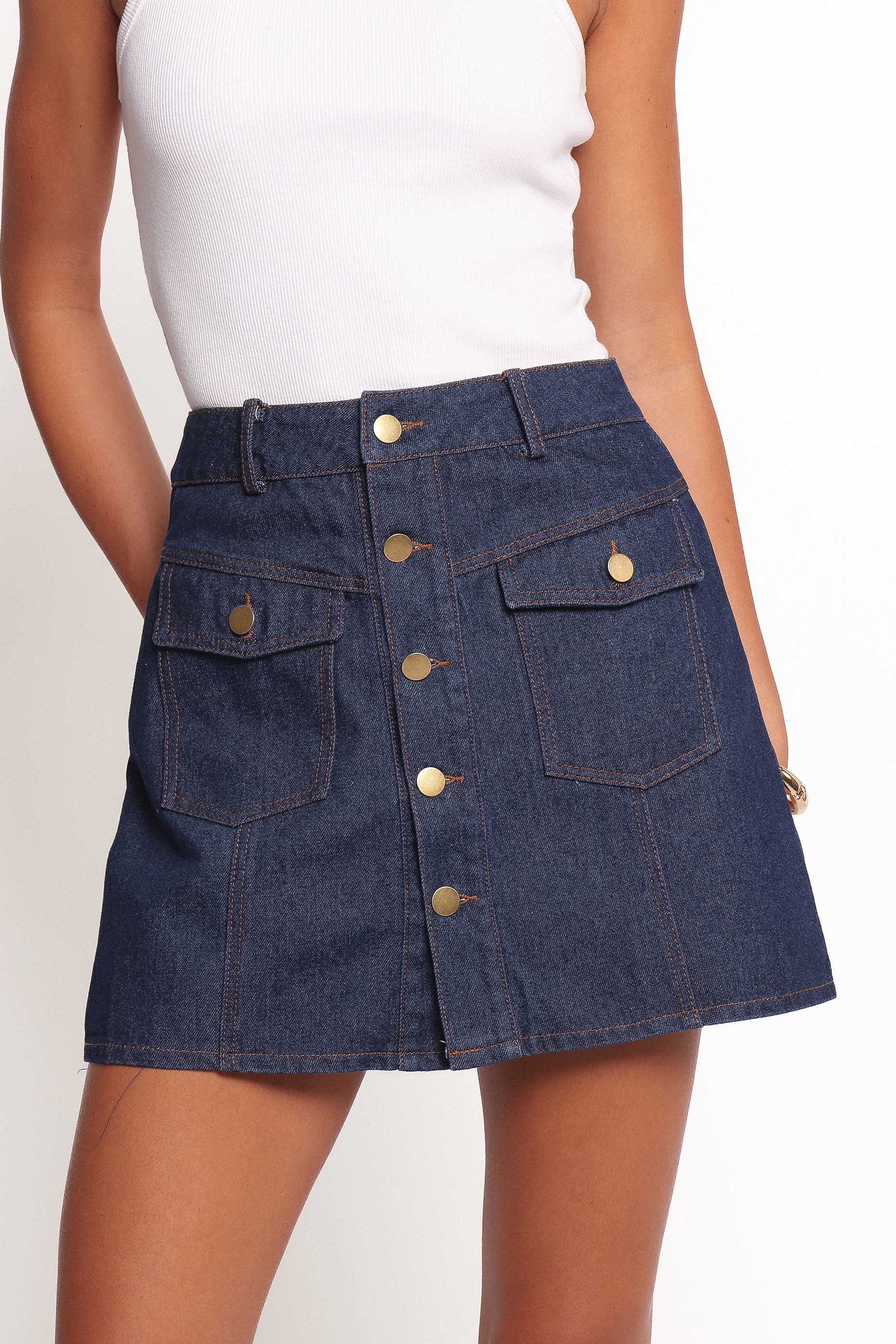 Petal and Pup USA BOTTOMS Presley Denim Skort - Dark Denim
