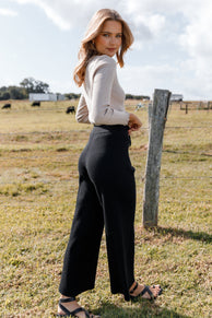 Petal and Pup USA BOTTOMS Pyrus Knit Pant - Black (Hold for Amazon)