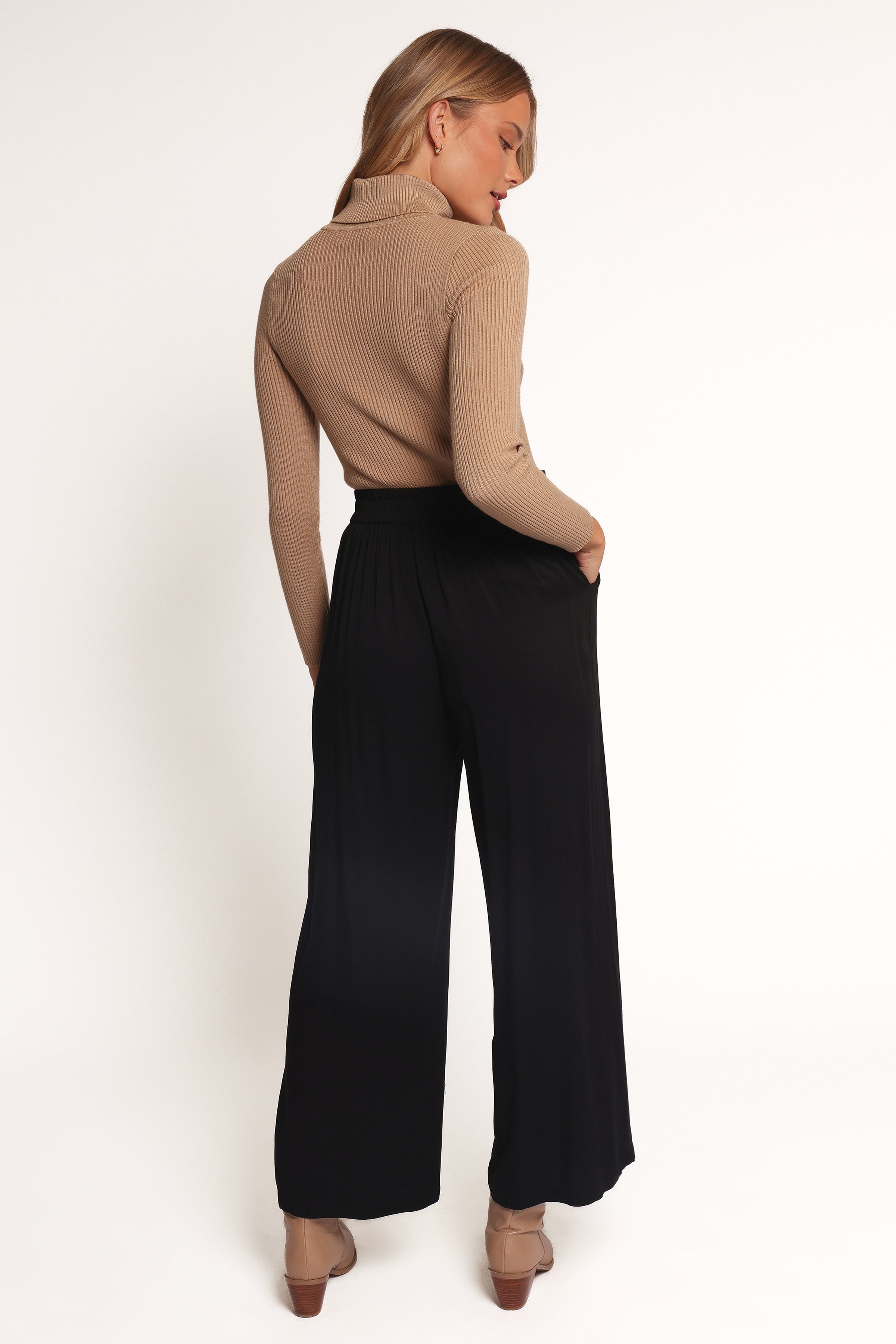 Petal and Pup USA BOTTOMS Rissa Wide Leg Pant - Black