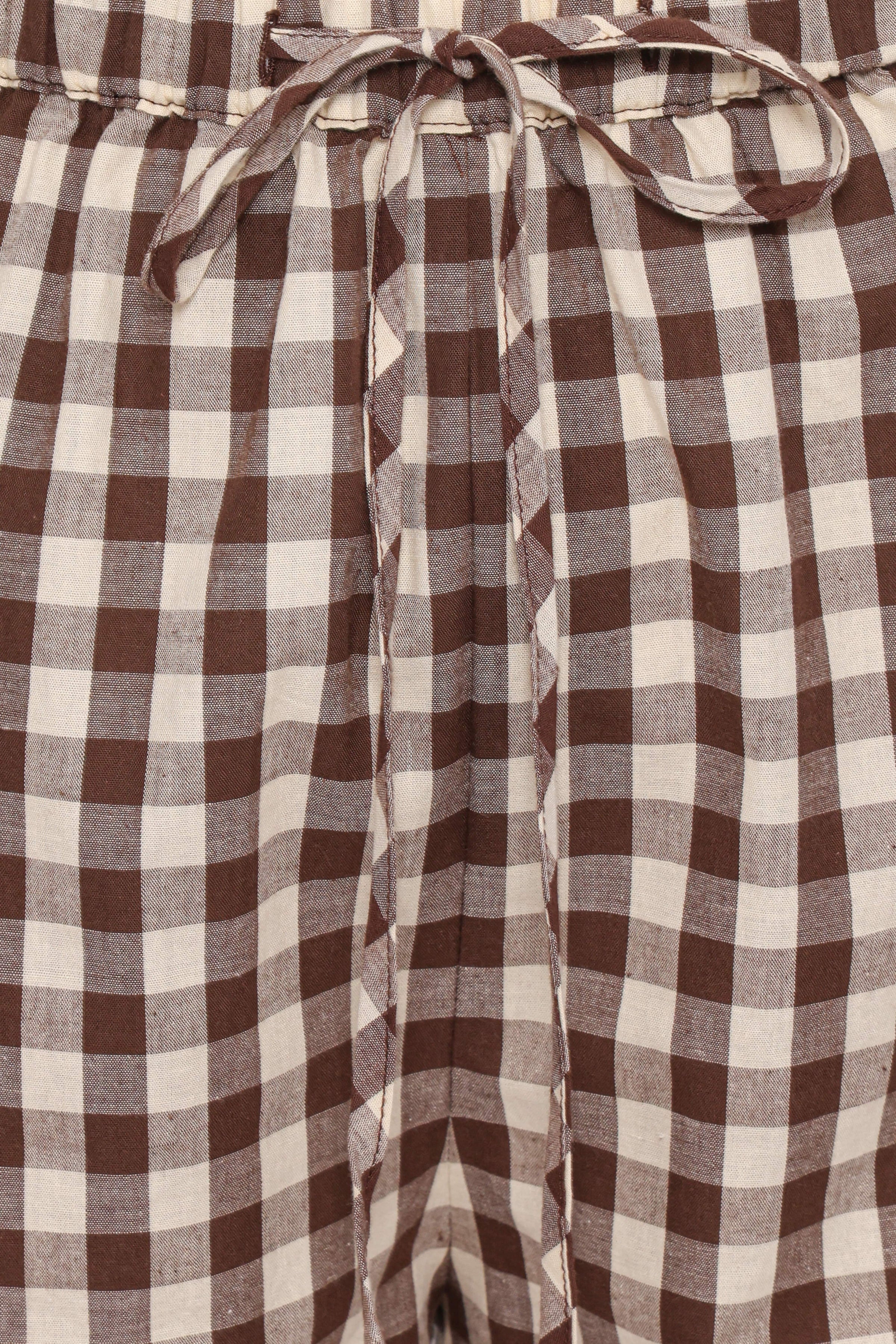 Petal and Pup USA BOTTOMS Rory Shorts - Brown Gingham