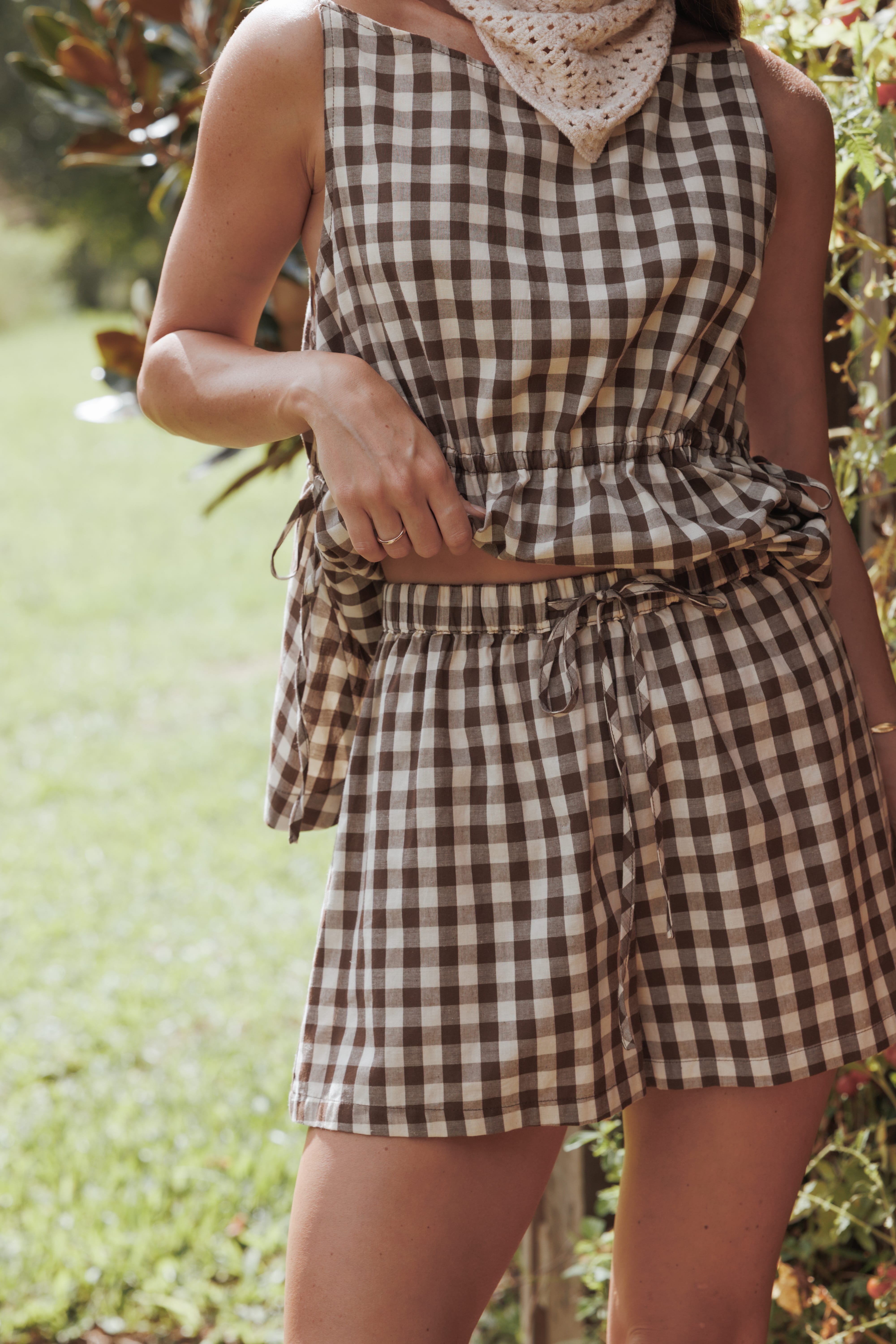 Petal and Pup USA BOTTOMS Rory Shorts - Brown Gingham