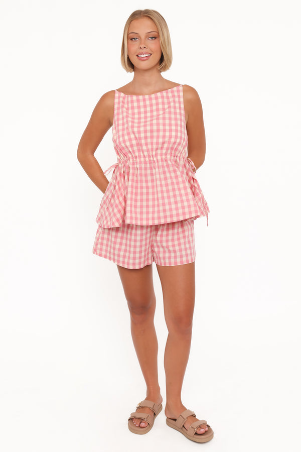 Petal and Pup USA BOTTOMS Rory Shorts - Pink Gingham