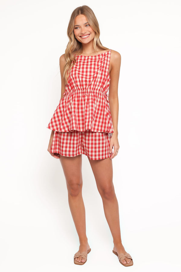 Petal and Pup USA BOTTOMS Rory Shorts - Red Gingham