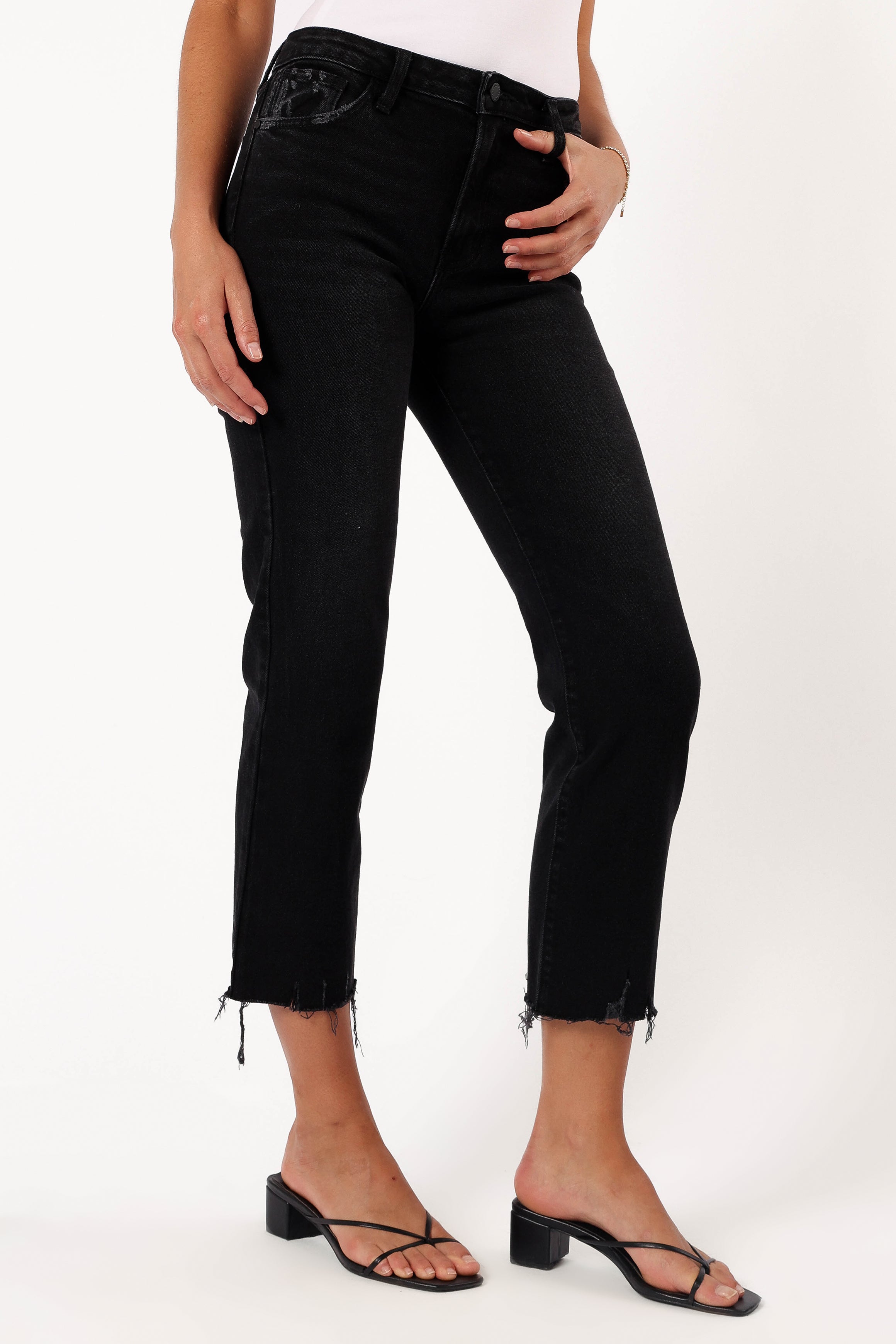 Petal and Pup USA BOTTOMS Rowan High Rise Straight Leg Jean - Washed Black