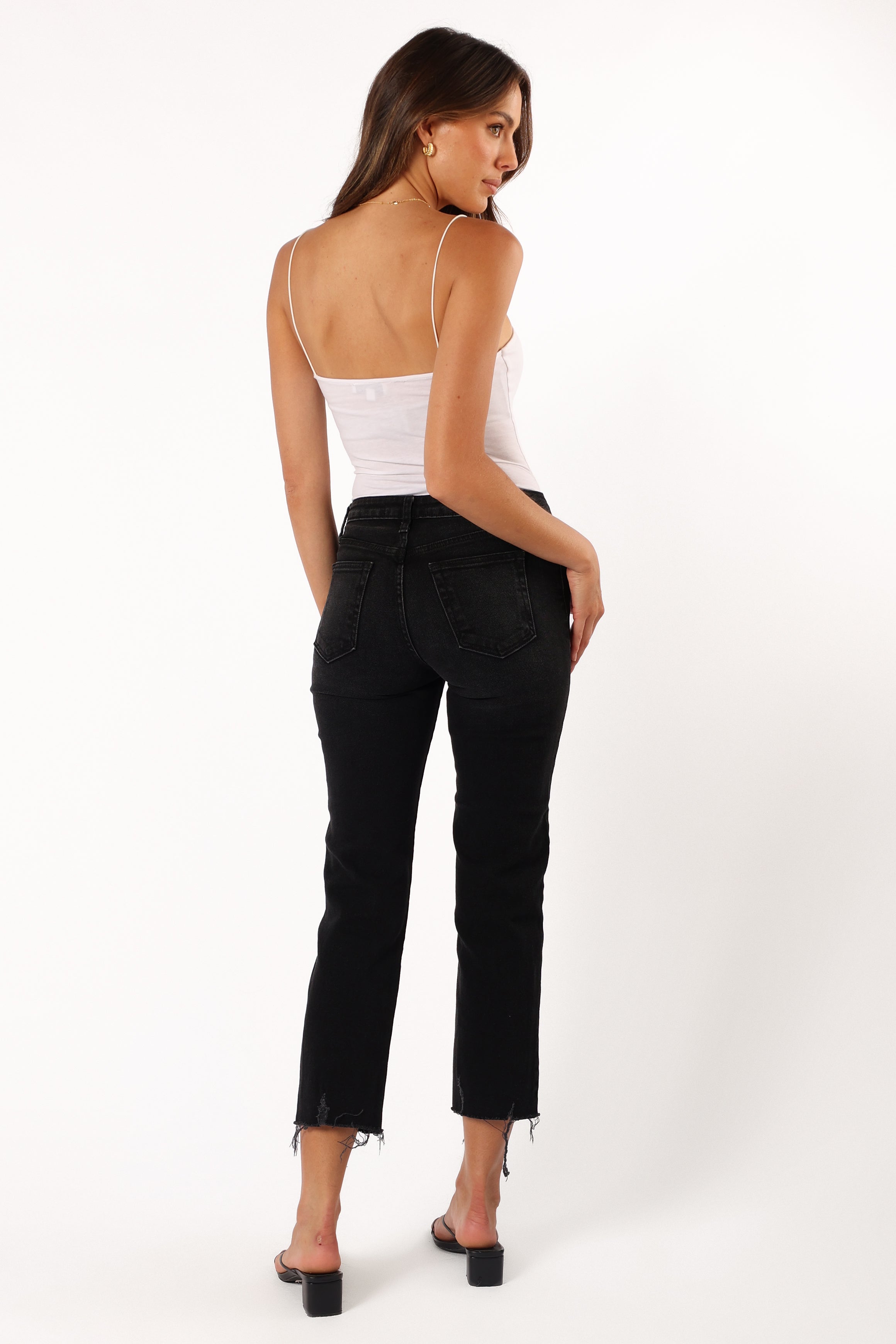 Petal and Pup USA BOTTOMS Rowan High Rise Straight Leg Jean - Washed Black