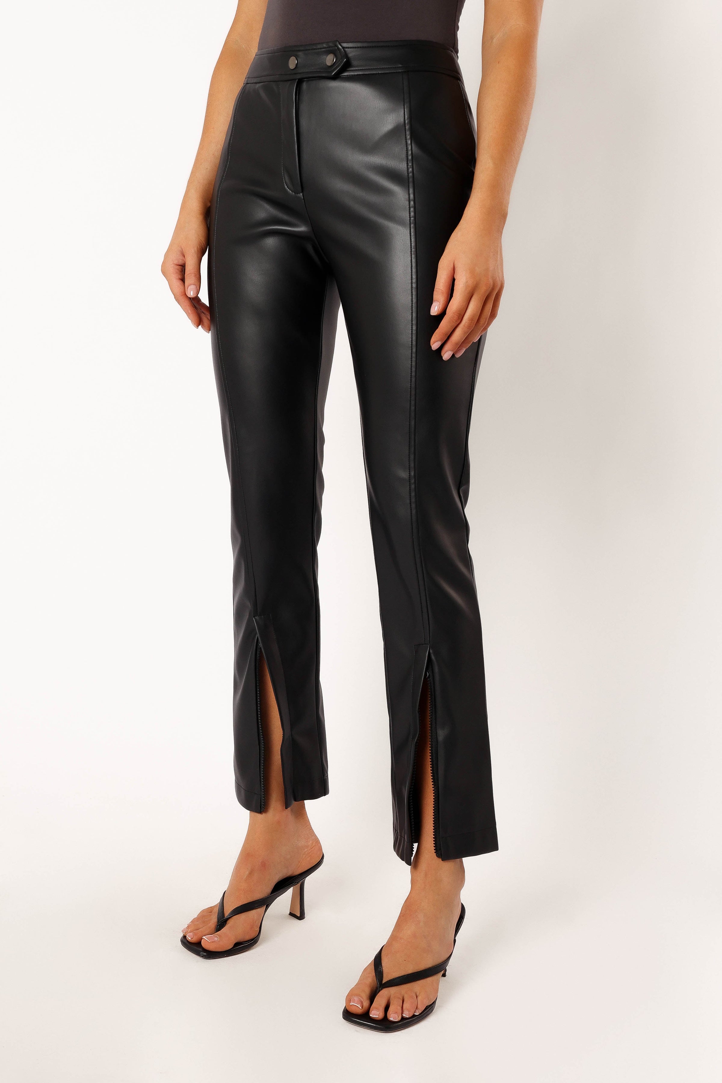 Petal and Pup USA BOTTOMS Roxy Vegan Leather Pants - Black