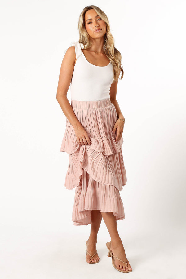 Petal and Pup USA BOTTOMS Rylan Maxi Skirt - Champagne Pink