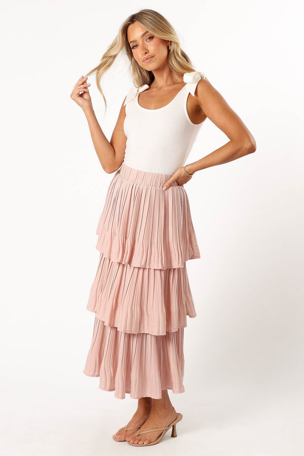 Petal and Pup USA BOTTOMS Rylan Maxi Skirt - Champagne Pink