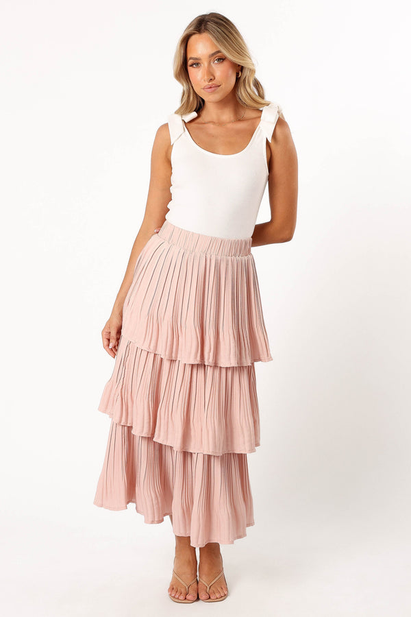 Petal and Pup USA BOTTOMS Rylan Maxi Skirt - Champagne Pink