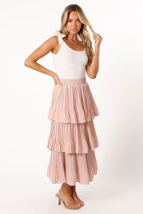 Petal and Pup USA BOTTOMS Rylan Maxi Skirt - Champagne Pink