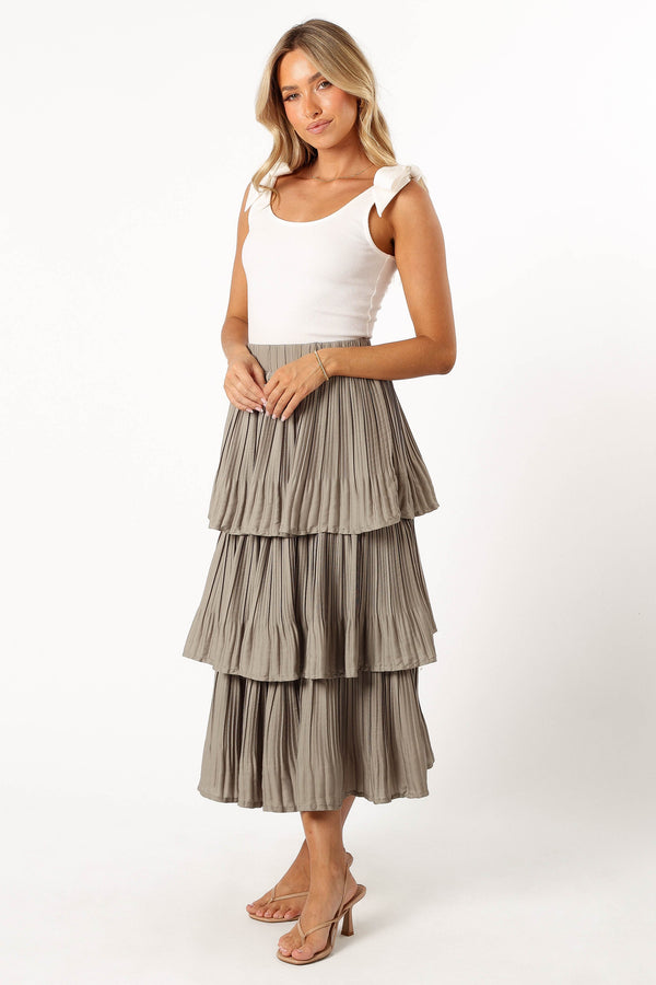 Petal and Pup USA BOTTOMS Rylan Maxi Skirt - Dusty Sage