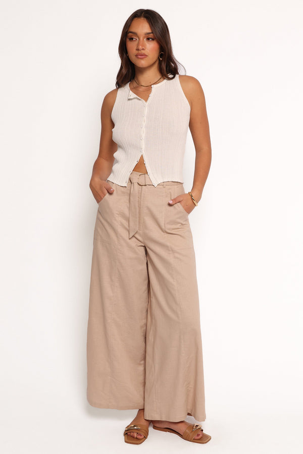 Petal and Pup USA BOTTOMS Sadie Wide Leg Pant - Oatmeal (Hold for Rack)