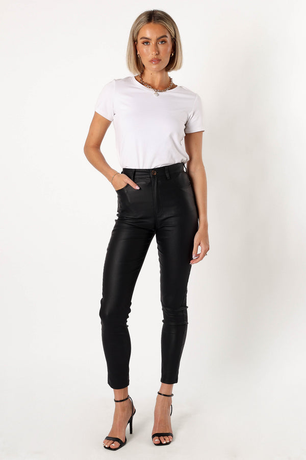 Petal and Pup USA BOTTOMS Sammie Vegan Leather Pants - Black