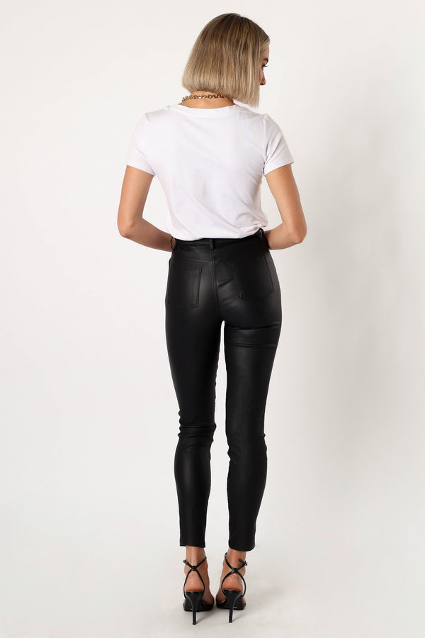 Petal and Pup USA BOTTOMS Sammie Vegan Leather Pants - Black