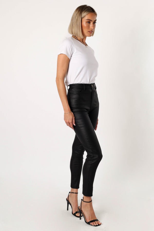 Petal and Pup USA BOTTOMS Sammie Vegan Leather Pants - Black