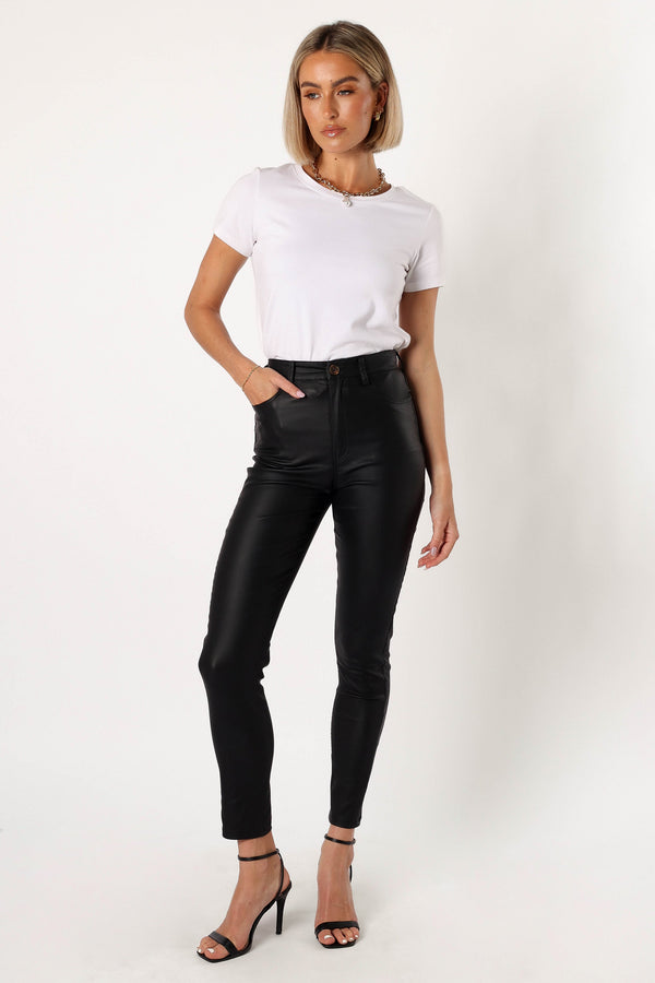 Petal and Pup USA BOTTOMS Sammie Vegan Leather Pants - Black