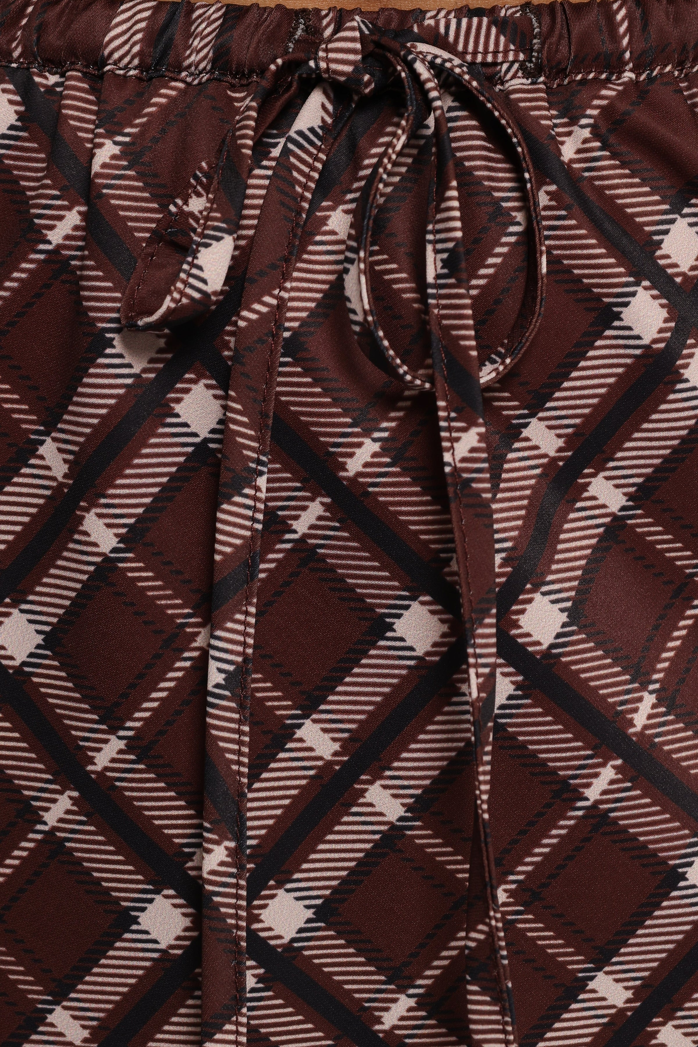 Petal and Pup USA BOTTOMS Sandra Midi Skirt - Brown Check