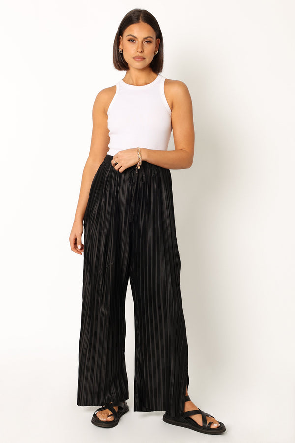 Petal and Pup USA BOTTOMS Sasha Pleated Pants - Black