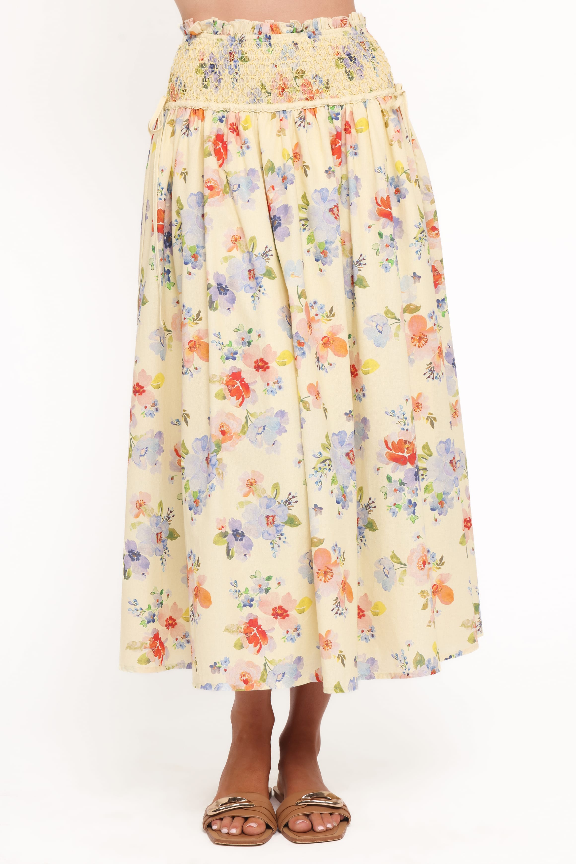 Petal and Pup USA BOTTOMS Saskia Maxi Skirt - Lemon Floral