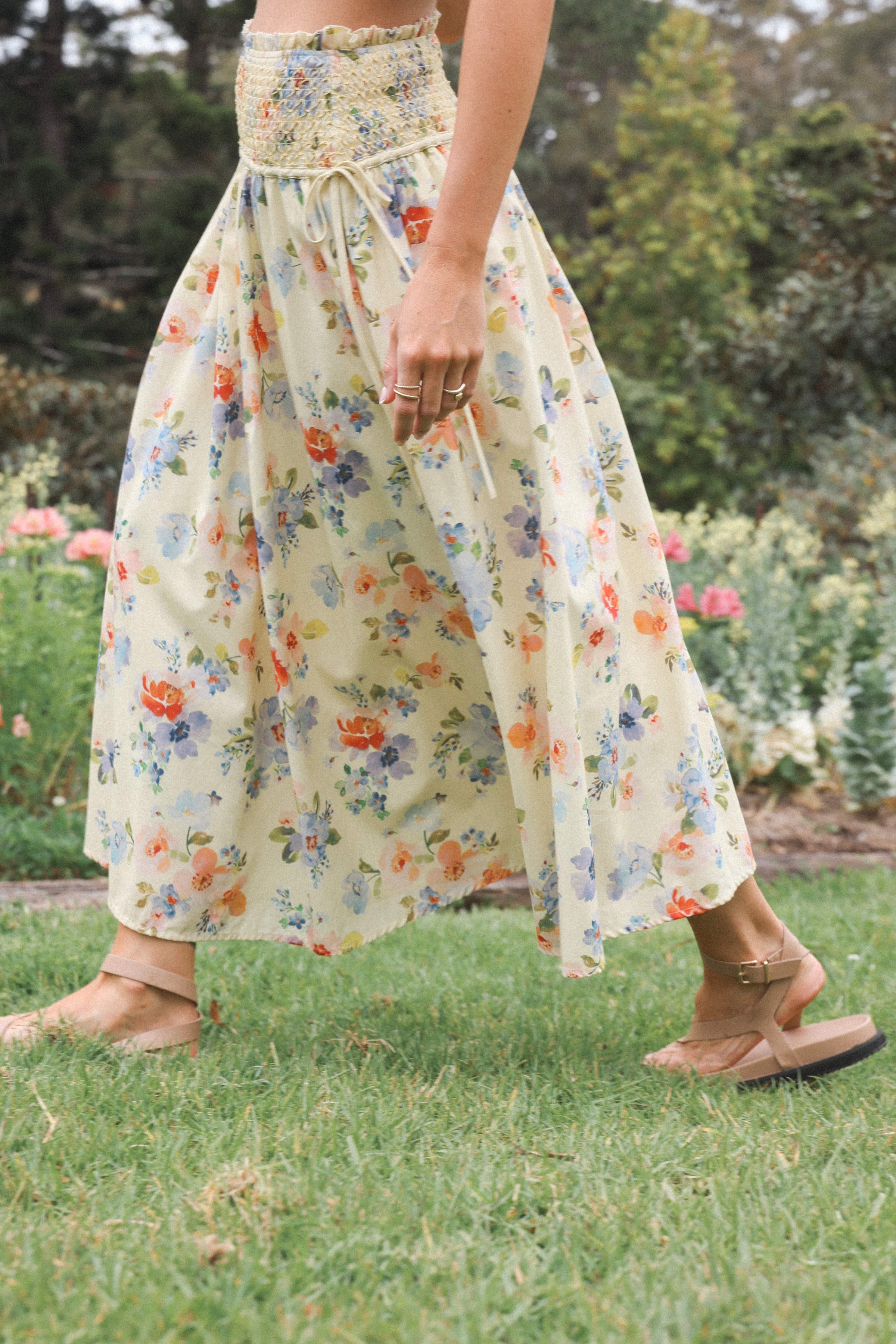 Petal and Pup USA BOTTOMS Saskia Maxi Skirt - Lemon Floral