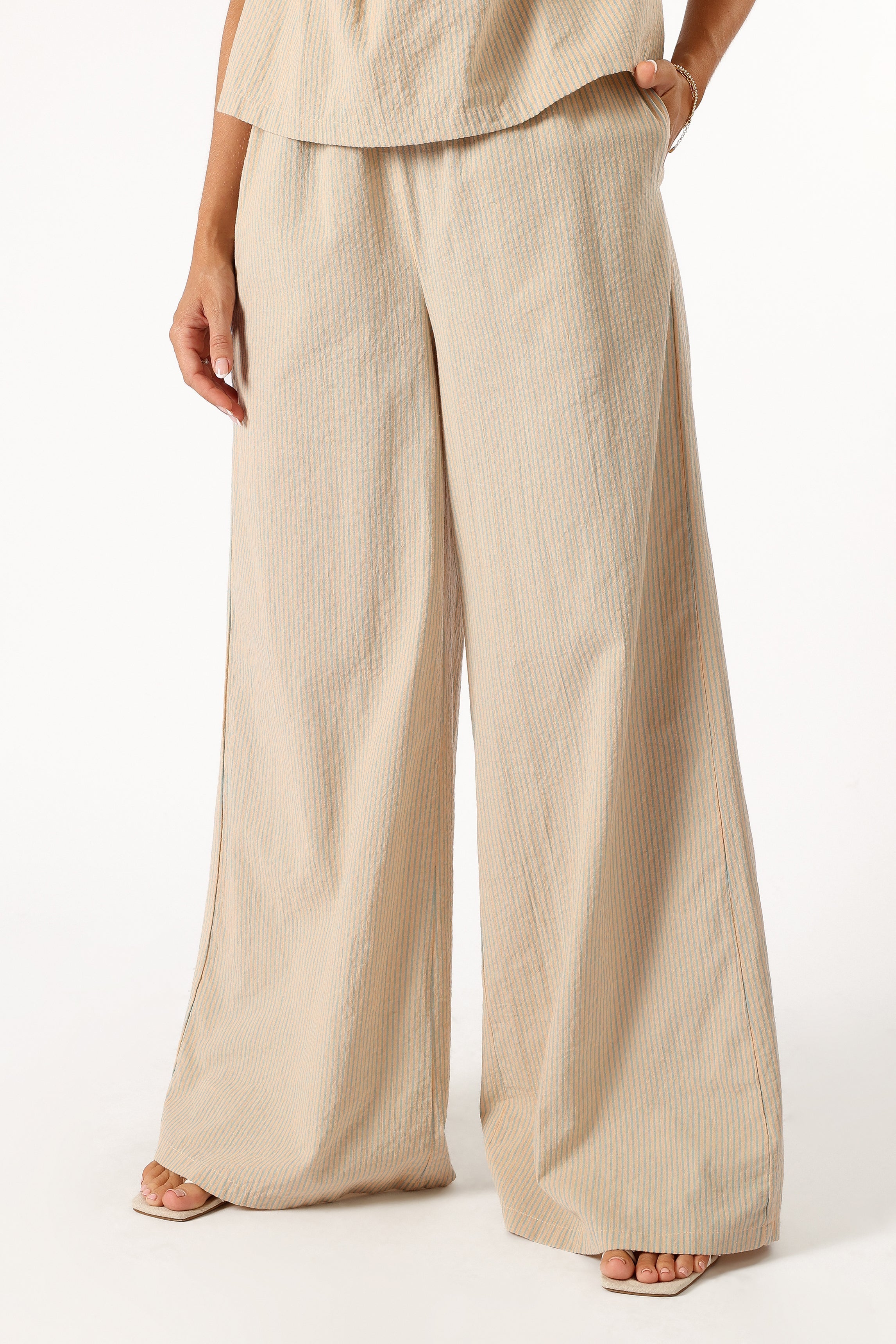 Petal and Pup USA BOTTOMS Savanna Striped Pants - Apricot