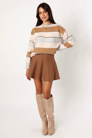 Petal and Pup USA BOTTOMS Skylar Rhinestone Mini Skirt - Brown Sugar