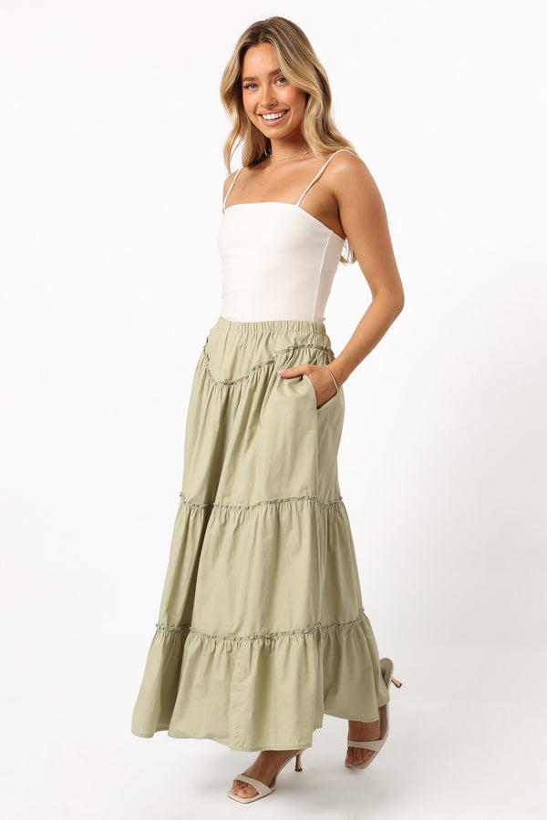 Petal and Pup USA BOTTOMS Somerset Midi Skirt - Pistachio