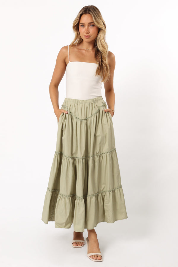 Petal and Pup USA BOTTOMS Somerset Midi Skirt - Pistachio