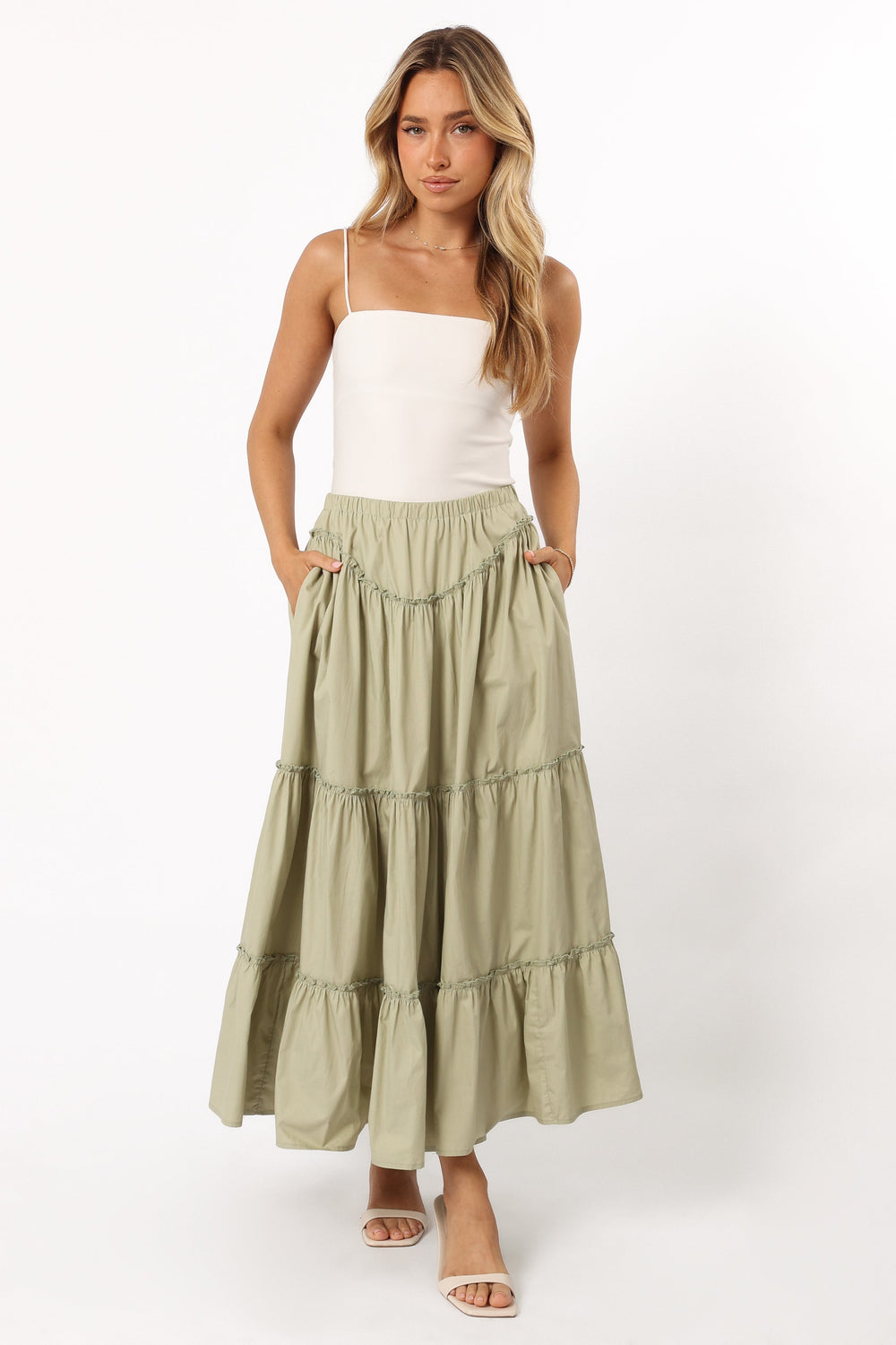 Somerset Midi Skirt - Pistachio - Petal & Pup USA