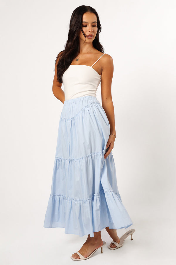 Petal and Pup USA BOTTOMS Somerset Midi Skirt - Sky