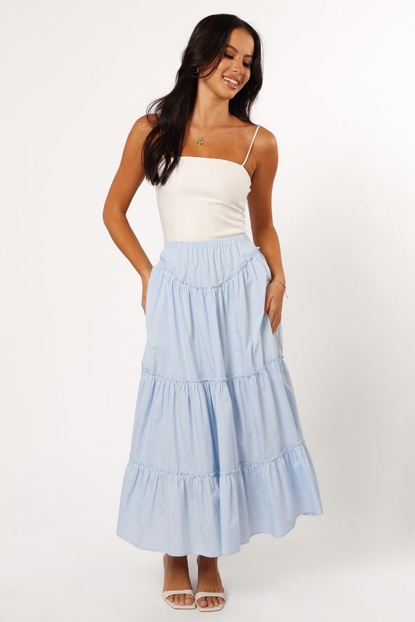 Petal and Pup USA BOTTOMS Somerset Midi Skirt - Sky