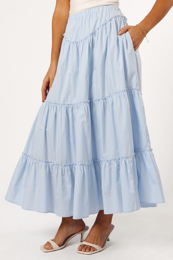 Petal and Pup USA BOTTOMS Somerset Midi Skirt - Sky