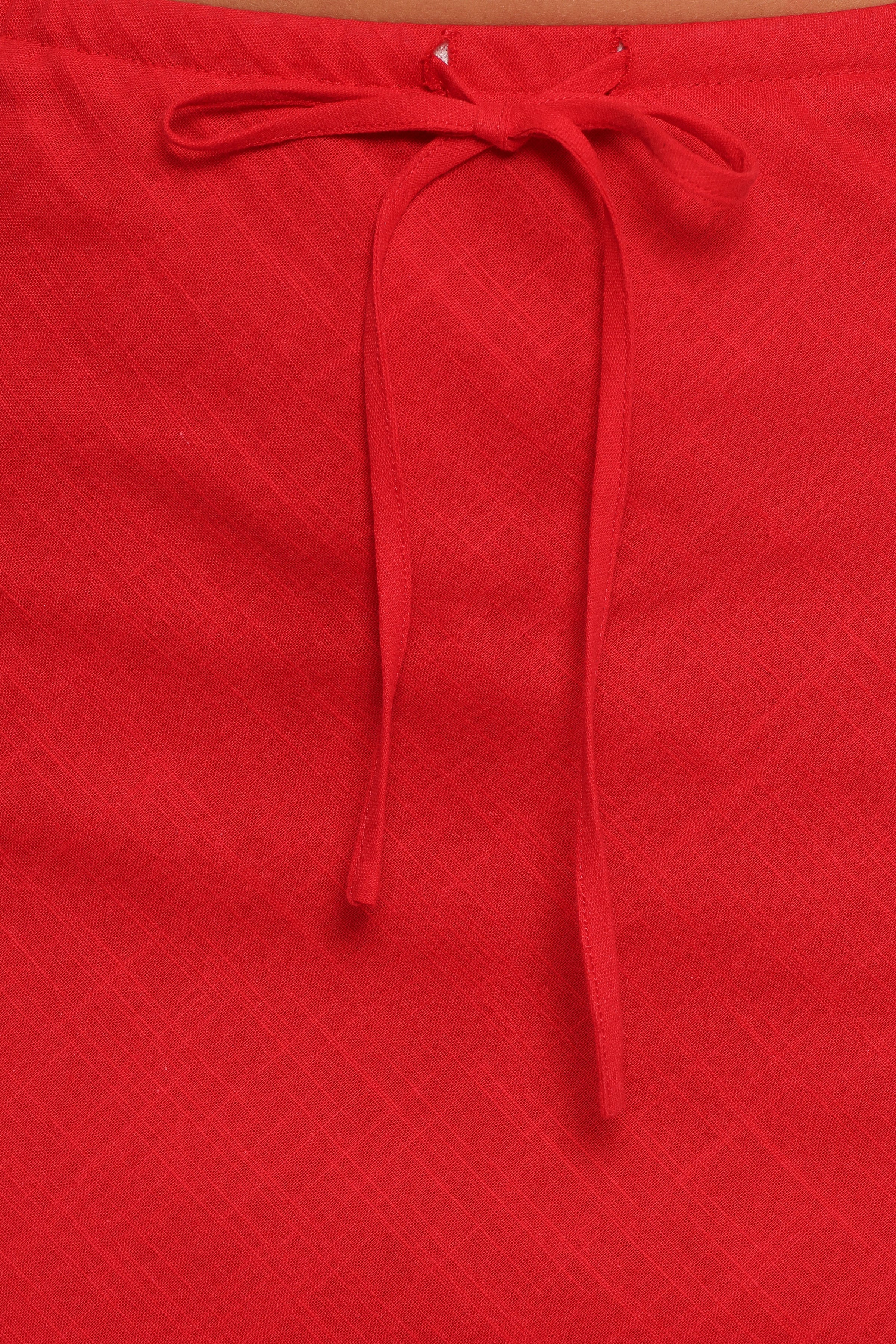 Petal and Pup USA BOTTOMS Sonni Linen Mini Skirt - Red