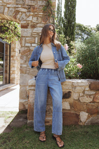 Petal and Pup USA BOTTOMS Sophie Cropped Barrel Jean - Medium Wash