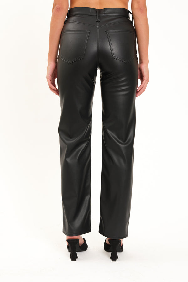 Petal and Pup USA BOTTOMS Sundaze Faux Leather Pant - Cinematic