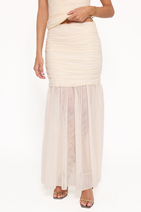 Petal and Pup USA BOTTOMS Susan Mesh Drop Waist Skirt - Yellow